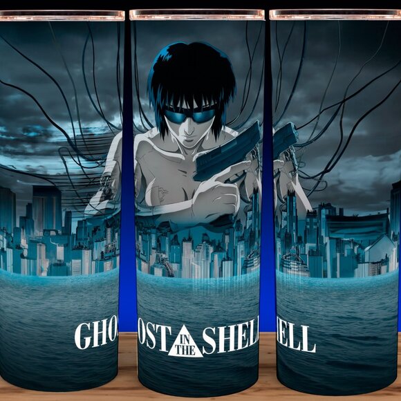 Glow in the Dark Ghost in the Shell Anime Cup Mug Tumbler 20oz - Picture 2 of 4